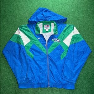VINTAGE 90s Seattle Seahawks Reebok Pro Line Windbreaker Jacket XL NFL